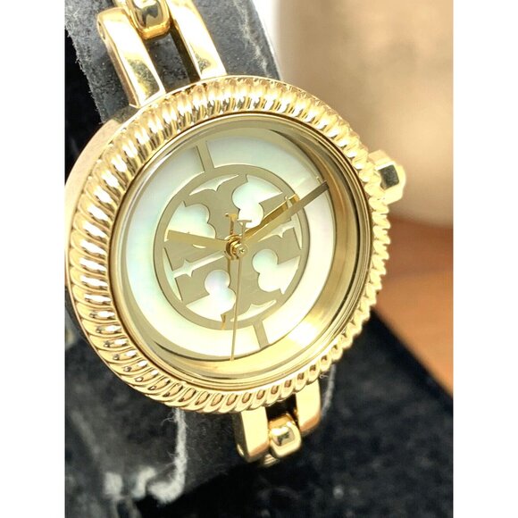 Tory Burch Women's Watch TBW4029 Gold Mother of Pearl Dial Interchangeable Bezel - Picture 13 of 14